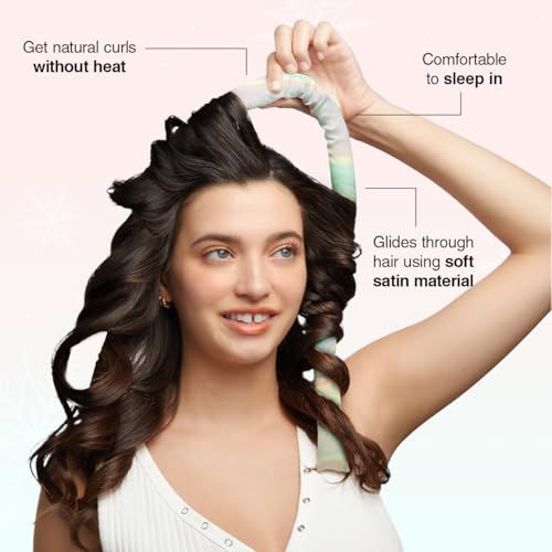 Kitsch Holiday Hair Hero XL Satin Heatless Styling & Flat Lay Claw - Heatless Curls & Waves, Extra Large Curling Rods, Satin Scrunchies & Claw Clip for Hair Protection, Gifts for Women- 4pc set, Aura - Thumbnail 6