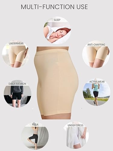 Image of GLAMORAS Women's Bamboo Spandex High Waist 4-Way Stretch Shorts | 95% bamboo 5% spandex, 4-way stretch, concealed waistband, breathable, anti-chafing, everyday comfort