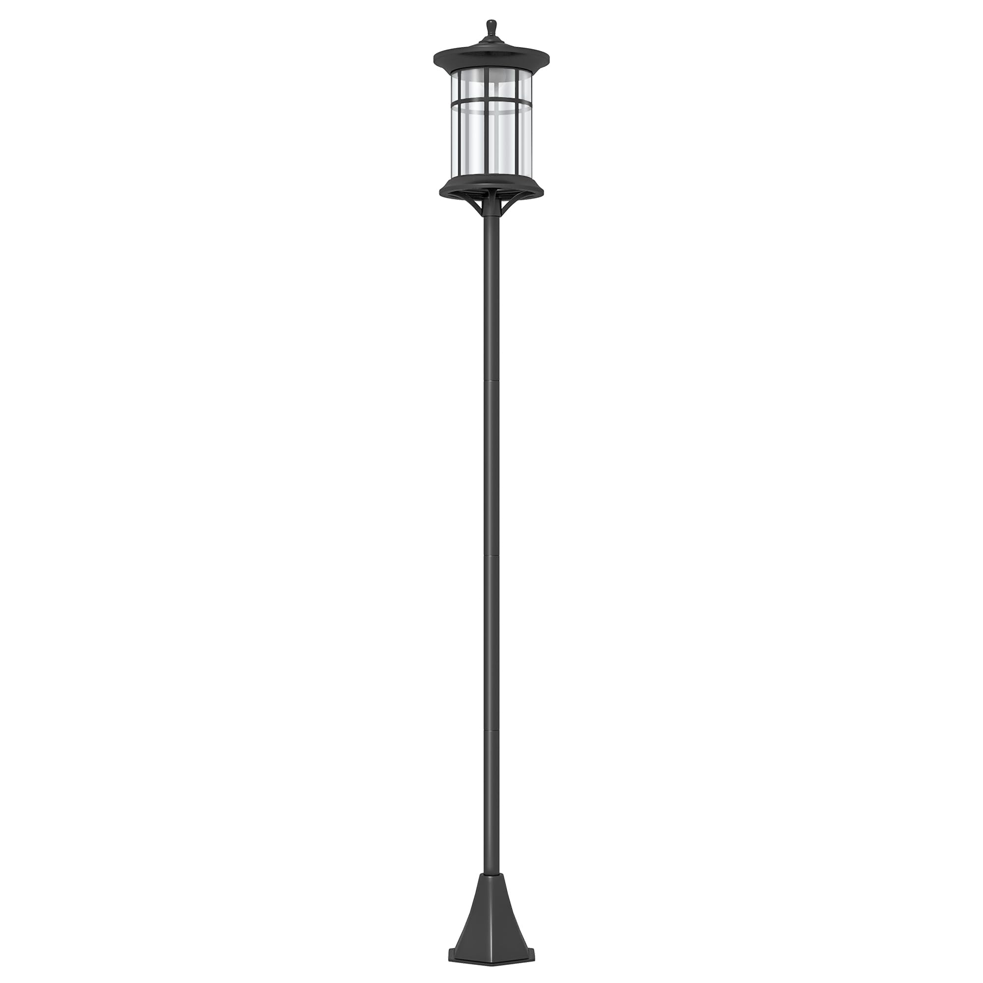 Outsunny Lampione Solare da Giardino Alto 184cm, Lampioncino da Esterno LED Grado di Protezione IP44, Nero