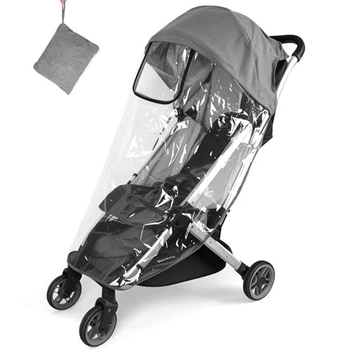 Rain Cover Fits for UPPAbaby Minu and Minu V2 – Waterproof & Windproof Baby Stroller Rain Shield with Ventilation Holes, Quick Attachment, Built-in Storage Bag, Easy Zipper Access to Child