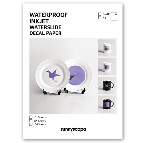 Sunnyscopa Inkjet Waterproof Decal Paper White 8.5"X11" 10 sheets