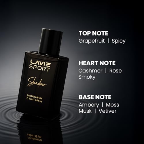 Image of Lavie Sport Shadow | Long Lasting Perfume for Men | EDP 25ml |Bergamot, Pepper, Oud, Amber, Leather, Vetiver, Musk | Premium Unisex Fragrance