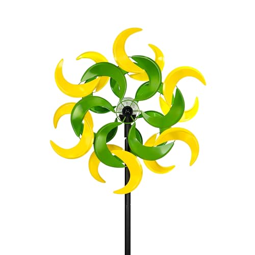 87" Wind Spinner Outdoor with Solar Light, Large Metal Wind