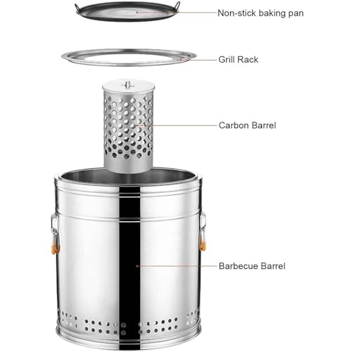 Barbacoa portátil de ternera sin humo con juego de accesorios de acero inoxidable, perfecto para cocinar al aire libre, acampar y portón trasero