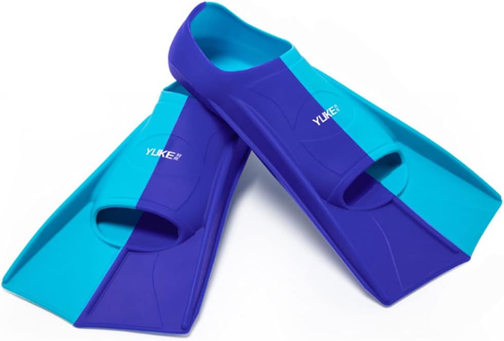 TOPCHANCES Swim Fins ,Silicone Swim Training Fins Travel Size Short Blade Swim Flippers with Travel Mesh Bag for Adults Men Women Kids