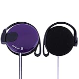 Generic クリップ式有線イヤホン 3.5mm – 磁気ドライバー搭載 オーバーザイヤー設計 ランニング ヨガ ハイキングに適した軽量設計 (Purple)