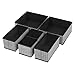 SONGMICS RDZ6B1 Zestaw 6 Pojemników do Szuflad, Organizerów do Szafy, Składanych Pojemników do Przechowywania z Materiału Imitującego Len, Czarny