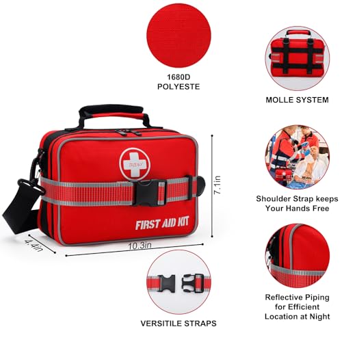 Comprehensive Premium 430 Piece Emergency First Aid Kit, Large Medical Kits for Home, Car, Camping, Travel, Hiking, Truck, Sports & Outdoor Emergencies, Businesses & Home Medical Supplies - Image 4