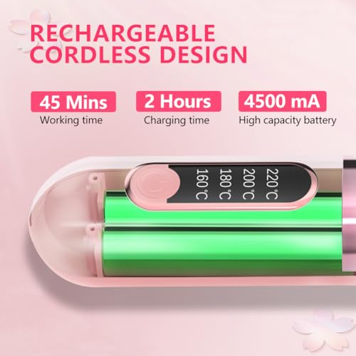 Cordless Hair Straightener Brush, Portable Straightening Brush for Women, Mini Negative Io - image 4