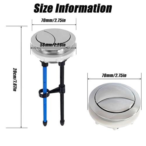 Botón de descarga de inodoro de 58 mm: arregle su cisterna con este pulsador doble ajustable 3