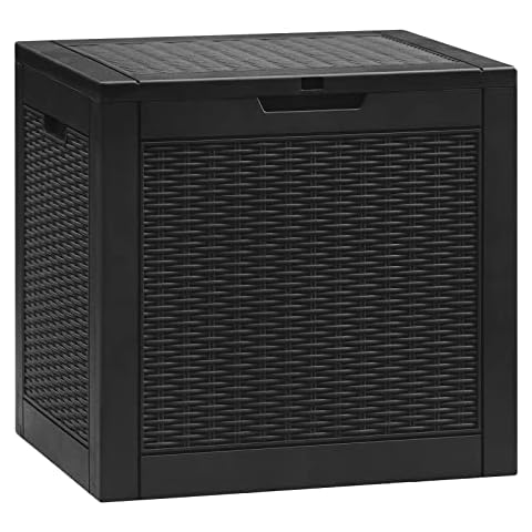 Deck Box 31 Gallon Outdoor Storage Box for Delivery, Waterproof Delivery Box with Lock for Patio Tools, Outdoor Cushions Pillows, Garden Supplies, Pet Stuff and Pool Accessories, Rattan Cover