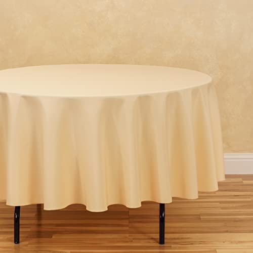 Linentablecloth Round Polyester Tablecloth, 90-Inch, Cantaloupe #TOP2