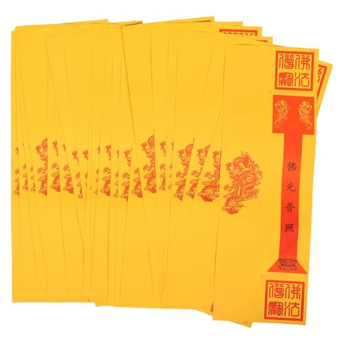 ERINGOGO 20pcs Traditional Chinese Amulet Paper Tube - Yellow Symbolic Spell Paper Holder - Altar Accessory for Cultural Ceremony - Festivals and Ancestor Worship Accessory