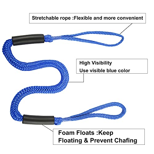 Bungee Dock Lines, 4 Feet Bungee Shock Cords Bungee Docking Rope Mooring Rope for Boat,PWC,Jet ski,Pontoon,Kayak,Canoe,Power Boat,Watercraft - image 5