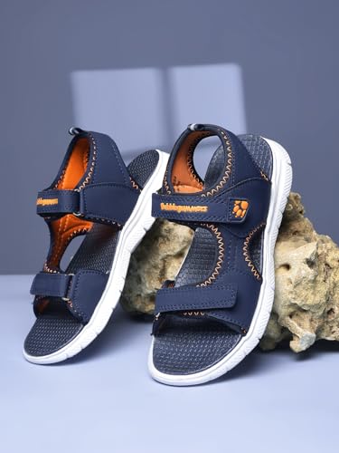 Image of Bubblegummers Boys Velcro Strap Sporty Sandal - Navy