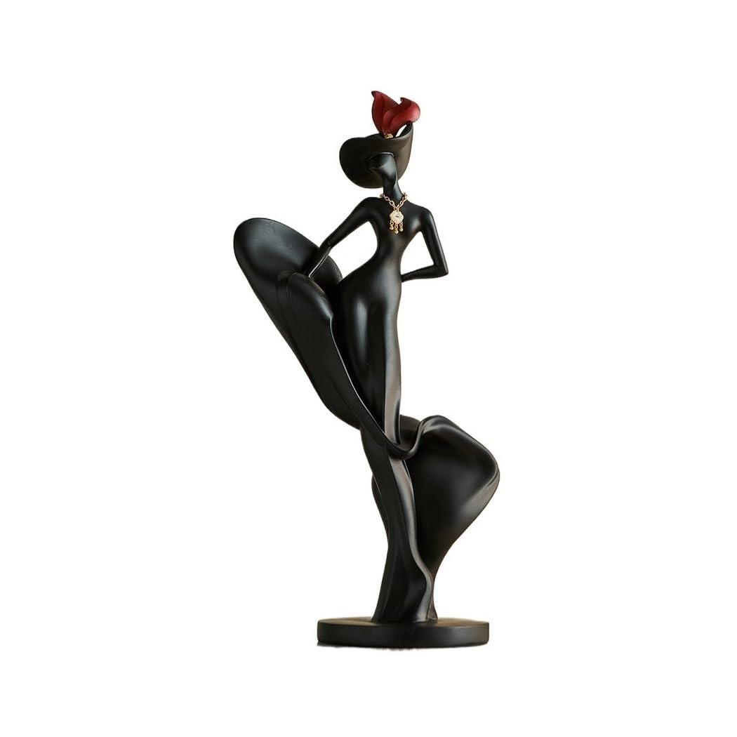 Zeny896v Black Sculptures Abstract Art Figure Sculpture Living Room Hotel Tv Cabinet Decoration Large Ornaments Decor(Black)