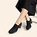 DREAM PAIRS Women's Low Chunky Block Heels Pumps Comfortable Slip-on Heeled Loafers Dress Work Shoes for Office Business LOLA,Size 8.5,Black/Suede,DPU214
