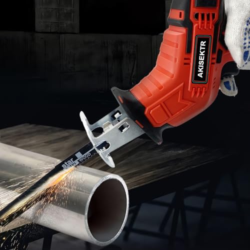 Cordless Reciprocating Saw, 6 Saw Blades for Wood & Metal, Trees, PVC Cutting, Cordless Sawzall with 2.0Ah Battery, and Fast Charger