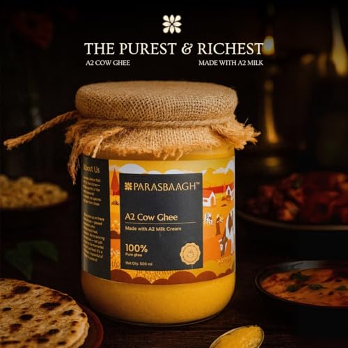 Image of Parasbaagh A2 Cow Ghee 200 ml, Traditional Bilona Method A2 Cow Ghee, Grassfed, Pure & Healthy Desi Cow Ghee
