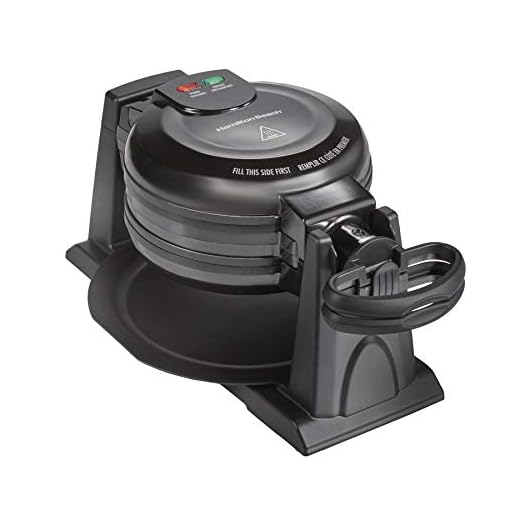 Hamilton Beach 26201 Belgian Waffle Maker with Removable Nonstick Plates, Double Flip, Makes 2 at Once, Black