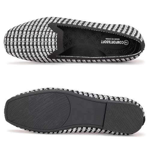 Image of Frank Mully Women's Loafer Flats Square Toe Comfortable Office Work Shoes, Cute Penny Loafer Slip On Walking Driving Shoes