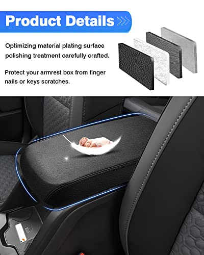 Image of Autorder Center Console Cover for 2015-2022 Chevrolet Chevy Colorado /GMC Canyon Accessories Armrest Cover Anti-Scratch Middle Console Pad Leather Armrest Protector