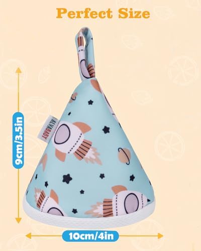 ALVABABY Pee Covers Baby Boy 4 Pack 3.5 x 4in Strong Water Absorption Pee Shield for Newborn 4-Layer Reusable Pee Cap for Baby Gift - 1