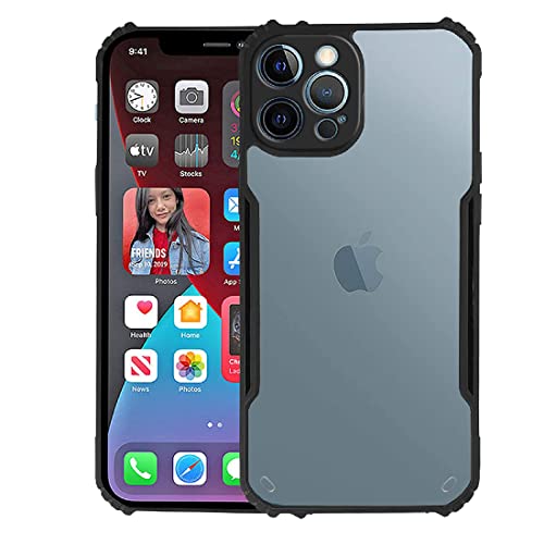 Image of Amazon Brand - Solimo Mobile Cover (Soft & Flexible Shockproof Back Case with Cushioned Edges) (Black) for Apple iPhone 13 Pro Max (Silicone
