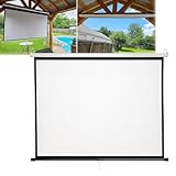 Pull Down Projektor-Leinwand, 152,4 - 182,9 cm, HD, mattweiß, Wand-/Deckenprojektionsleinwand, leicht, für Heimkino, Büro, Außen/Innenbereich, Verhältnis 16:9/4:3