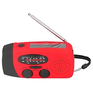 Draagbare radio, zonne-radio Lichtgewicht USB-ingang Uitgang Volledig volume met LED-zaklamp voor thuis rood-Amerikaanse stijl