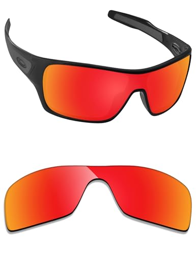 Image of Alphax Fire Red Mirrored Polarized Replacement Lenses for Oakley Turbine Rotor OO9307 Sunglasses