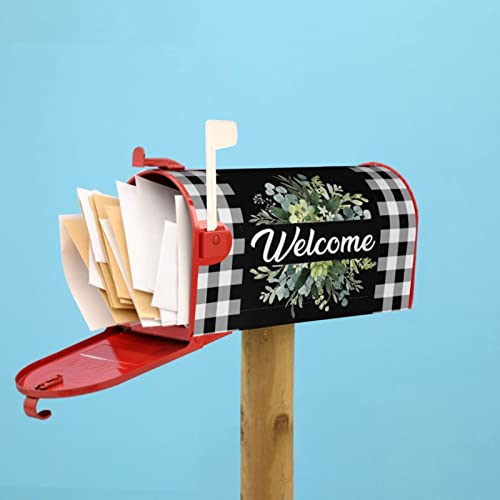 Spring Mailbox Covers Magnetic Standard Size Sage Welcome Summer Post Box Mailbox Cover For Garden Yard Farmhouse Outdoor Decorations 21X18 Inch #TOP6