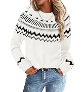 MEROKEETY Women's 2024 Fall Oversized Color Block Striped Sweater Crew Neck Long Sleeve Knit Pull...
