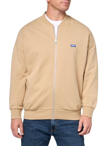Image of HUGO Men's Twill French Terry Zip Up Bomber Sweatshirt