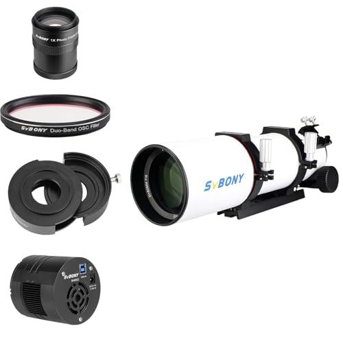 Image of SVBONY SV550 80mm Triplet Apochromatic Deep Sky Telescope Kit, SV405CC Cooled Astrophotography Camera, SV226 Telescope Filter Drawer, SV220 2 inch 7nm Dual-Band Nebula Filter&SV209 Field Flattener