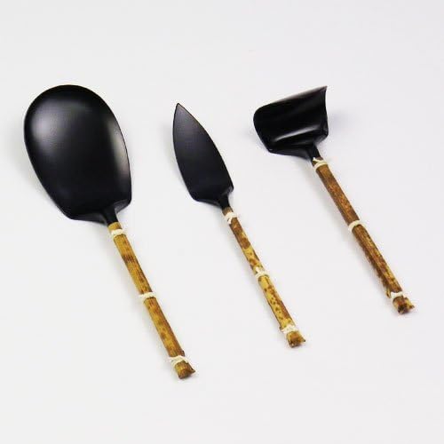 【茶道具 炭道具】灰匙 黒 3本組