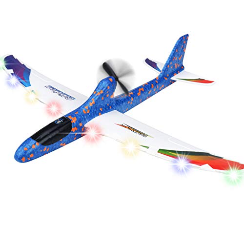 Electric Airplane Toys, Rechargeable 2 Flight Mode Throwing Plane, Outdoor Sport Toy, Foam Education Glider Aeroplane for boys Adults, Family Flying Game Toy,Styrofoam Airplanes,Gift for Kids Teens