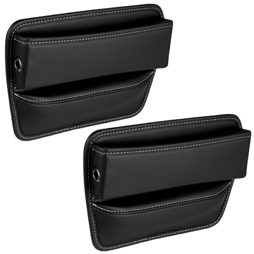 Ailunate 車 収納ポケット カーシート隙間 収納ボックス シートサイドポケット 隙間埋め 車用 小物入れ 運転席 助手席 (ブラック2個セット)