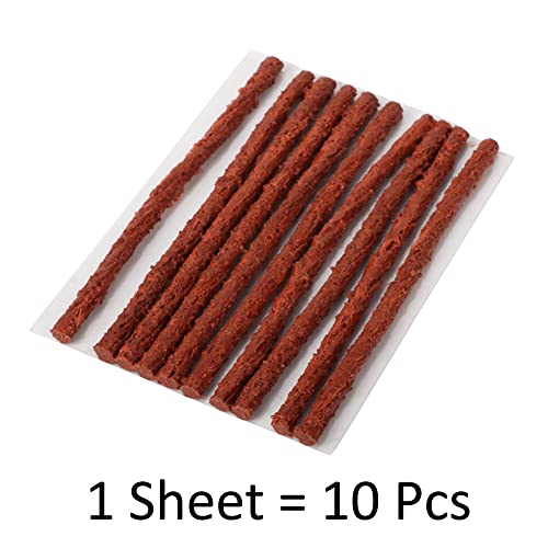 Image of ESUPPORT 50Pcs Tire Repair Plugs Tyre Repair Rubber Sealing Strip Emergency Tubeless Tire Puncture Repair Strings Seal Tool Car Motorbike Brown 100mm x 3.5mm