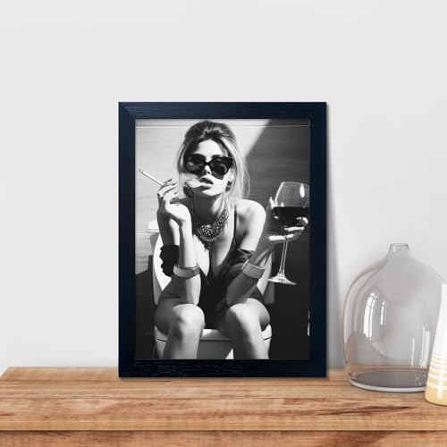 Framed Black and White Bathroom Print Wall Decor Girl On Toilet Decor Funny Bathroom Wall Art Retro Woman Room Wall Decor - Cosy Home Interiors Framed Black and White Bathroom Print Wall Decor Girl On Toilet Decor Funny Bathroom Wall Art Retro Woman Room Wall Decor - Image 7