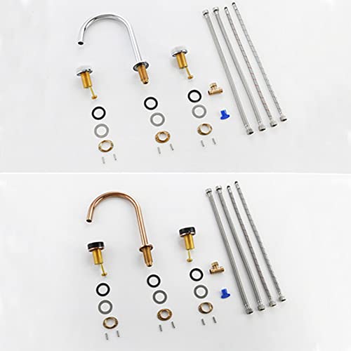 Robinet de lavabo orientable en laiton rose à double commande précise - 2