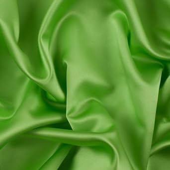 Mystique Satin, 60" Wide, 100% Polyester, Fabric by The Yard, Perfect for Gowns, Skirts, and Blouses, Machine Washable, Apple Green, 3 Yards
