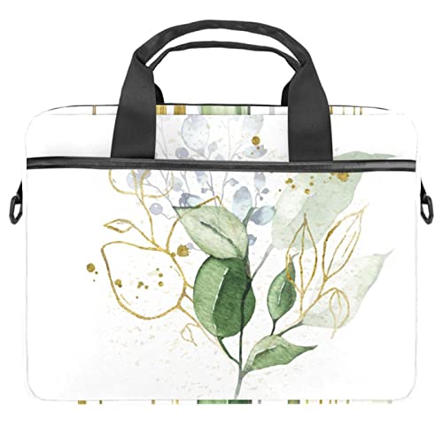 Sac à bandoulière pour ordinateur 13-14.5 pouces imprimé bouquet d'herbes dorées