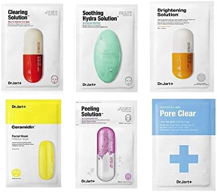 Dr. Jart Mask Sheet Set 6 Pcs Mixed with Pore Mask & Brightening Mask Comes in a Customized Gift Packaging