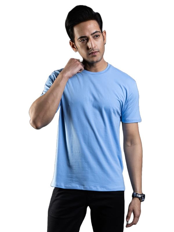 Image of Ghumakkad Cotton Blend Half Sleeve Round Neck Sports T Shirt for Men