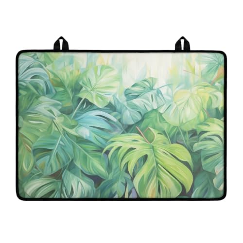 Image of Flat Top Stove Cover Mat for Electric Stove Multipurpose Heat Resistant Mat for Kitchen Machine Washable Foldable Induction Electric Cooktop Protector, 29 x 21 Inch, Monstera