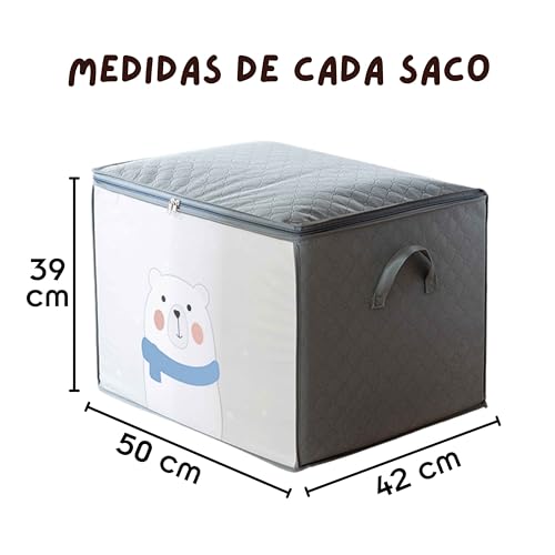 Kit 2 Saco Organizador Para Edredom, Cobertor E Roupas de Cama Tecido Matelassê Fechamento Em Zíper