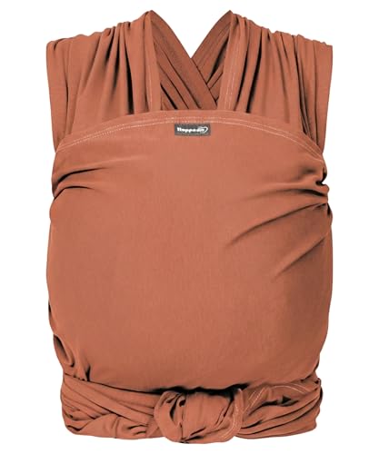 Hoppediz Fular portabebés elástico para recién nacidos (2 – 9 kg) – de algodón orgánico – cobre 4,60 m