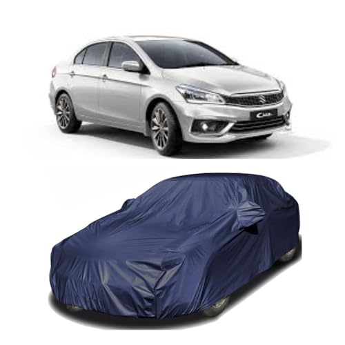 Image of Car Body Cover Compatible with Maruti Suzuki Ciaz | Water, Dust & UV Protection | Mirror Pockets | Elastic Grip | Triple Stitch Ciaz Car Cover (Blue)