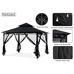MASTERCANOPY Outdoor Garden Gazebo for Patios with Stable Steel Frame and Netting Walls (10x10,Black) - Image 4